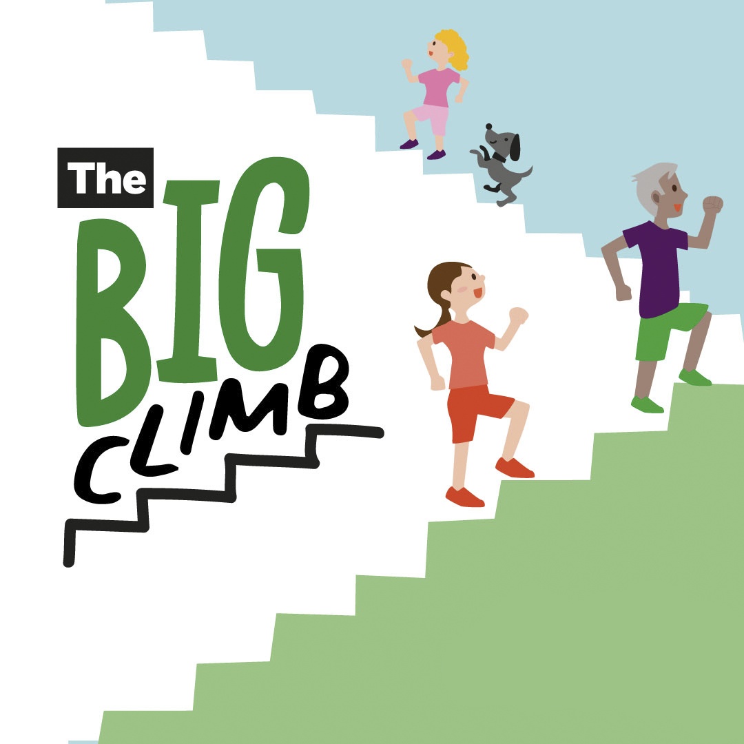 Online advert from the campaign. Illustration of family climbing stairs together
