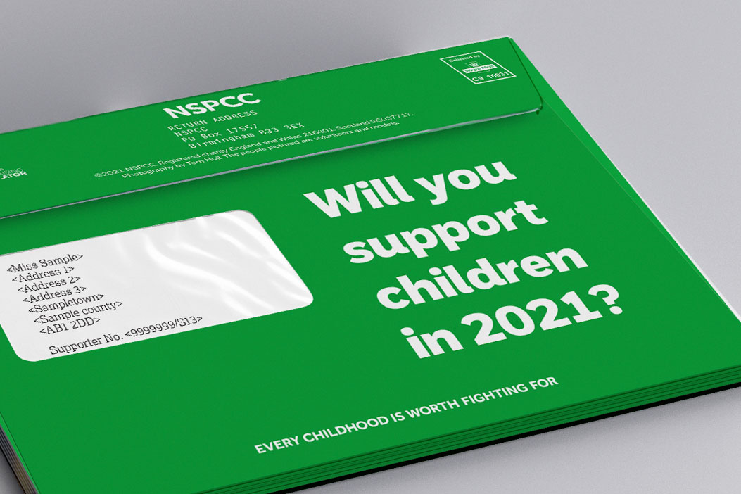 Image of outer envelope showing headline "Will you support children in 2021?"